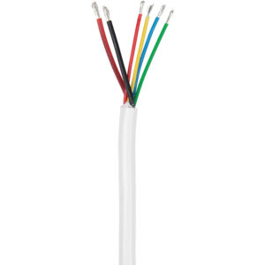Multicolored electrical wire cable close-up