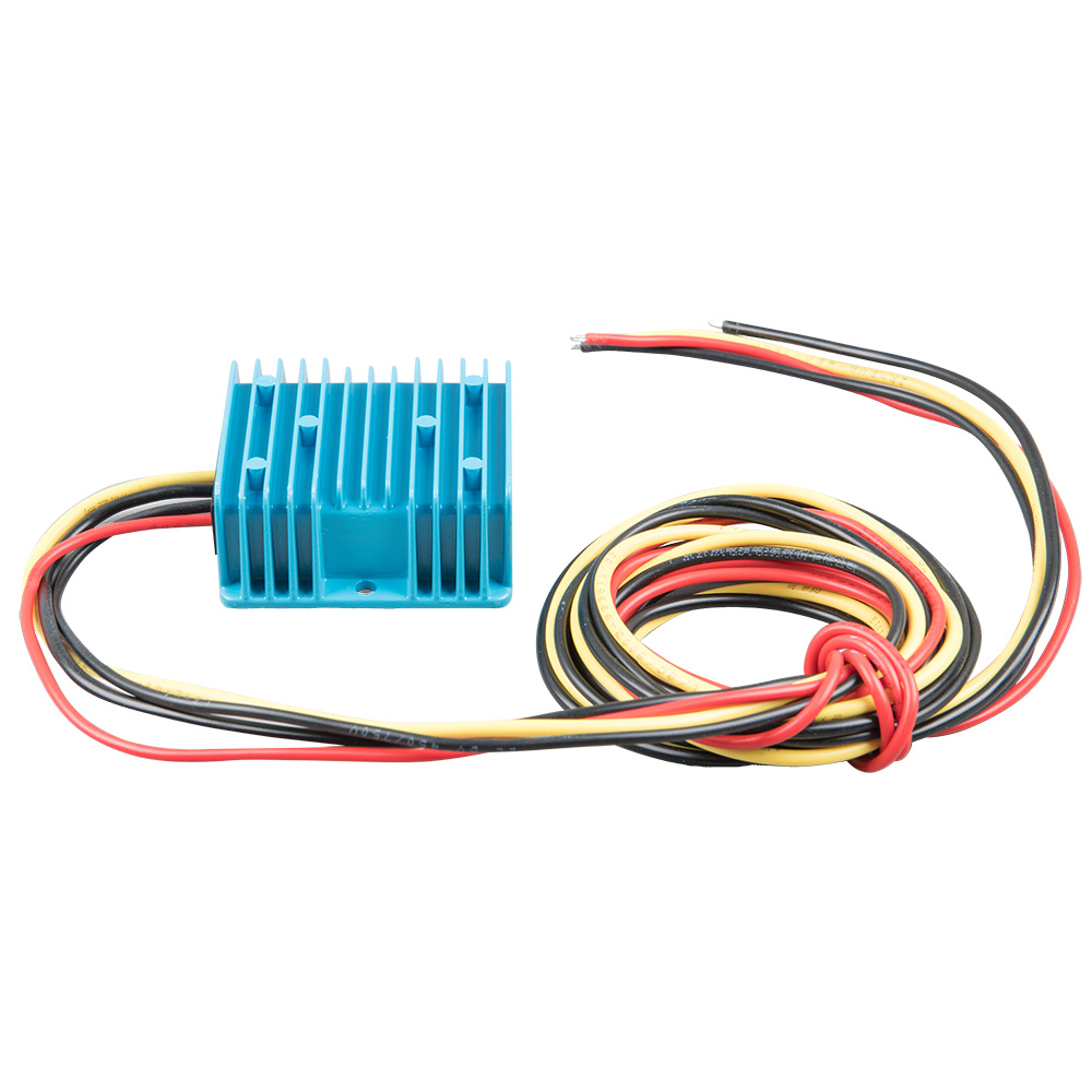 Blue electronic heat sink with colored wires