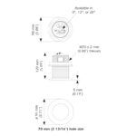 Technical drawing of adjustable component with measurements.