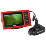 Underwater camera displaying fish on screen
