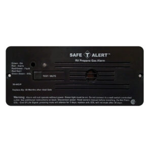 RV propane gas alarm with test button.