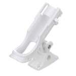 White adjustable boat rod holder mount