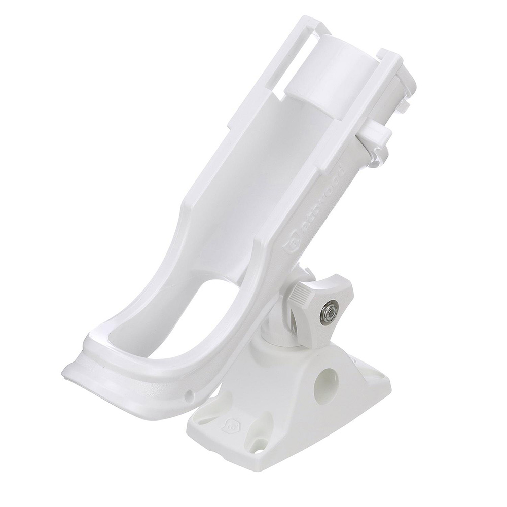 White adjustable boat rod holder mount