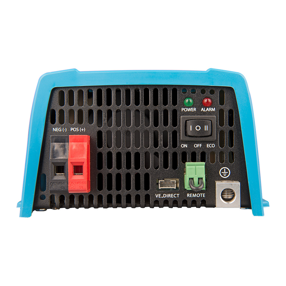 Power inverter with connectors and control switches.