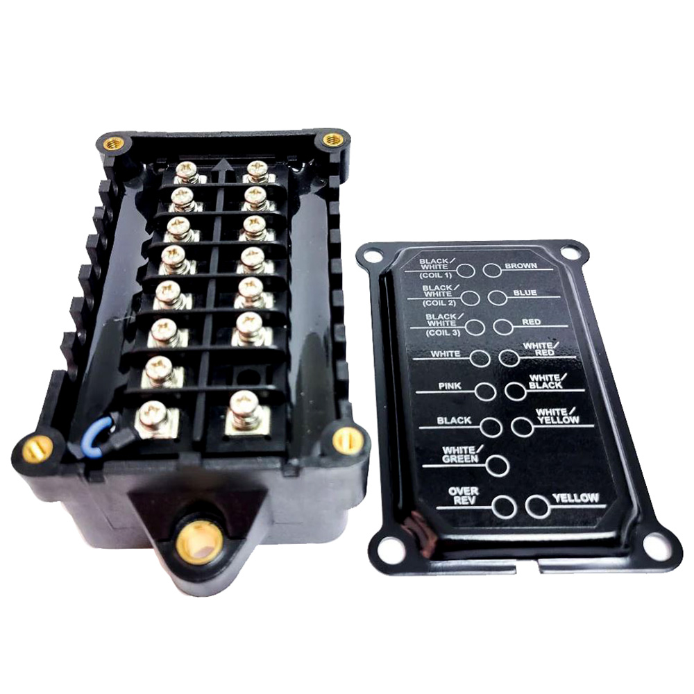 Engine motor wiring terminal block and diagram.