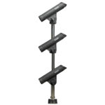 Triple fishing rod holder on vertical mount