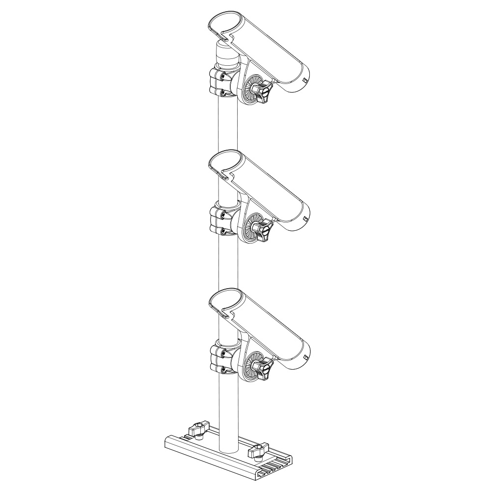 Diagram of triple camera surveillance system setup.