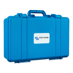 Blue carrying case with Victron Energy logo