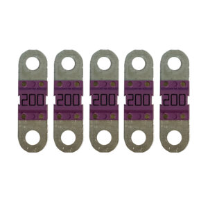 Five 200-amp fuses in a row