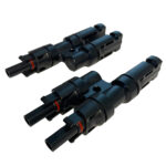 Pair of black male and female MC4 connectors
