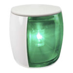 Green emergency light with white casing