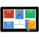 Victron Energy power system display interface overview.