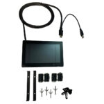 Monitor with cables and mounting accessories.