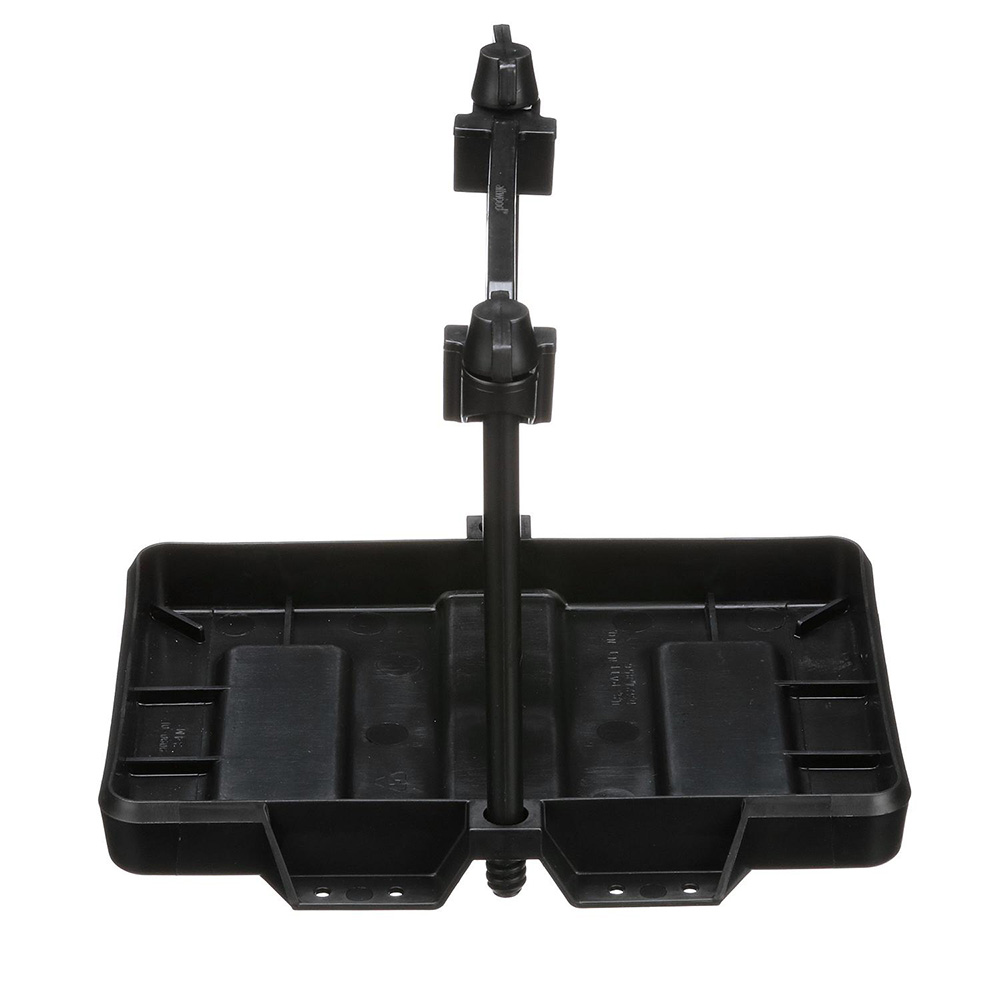 Black automotive battery hold down tray