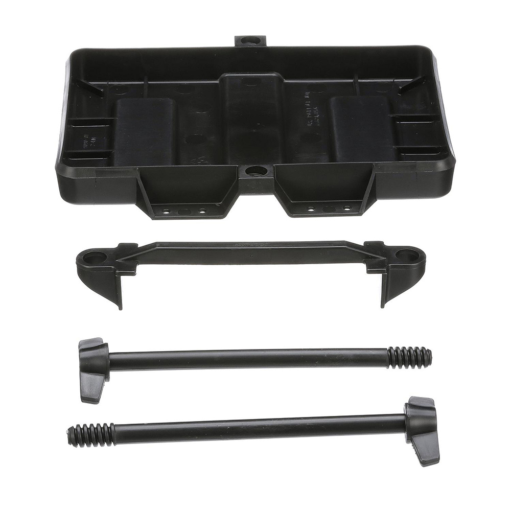 Black battery tray kit with components