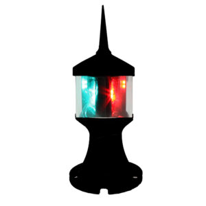 Nautical navigation light with red and green colors.