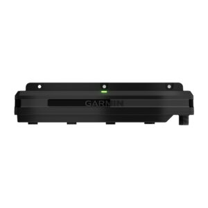 Garmin sonar module front view with LED indicator.