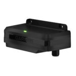 Black GPS navigation device with green indicator light.