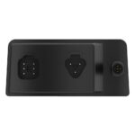Black wall charging station with connector ports