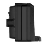 Side view of a black electronic device