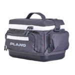 Gray Plano tackle bag with zipper compartments.