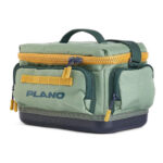 Green Plano tackle bag with zipper and pockets.