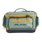 Green Plano tackle bag with multiple compartments