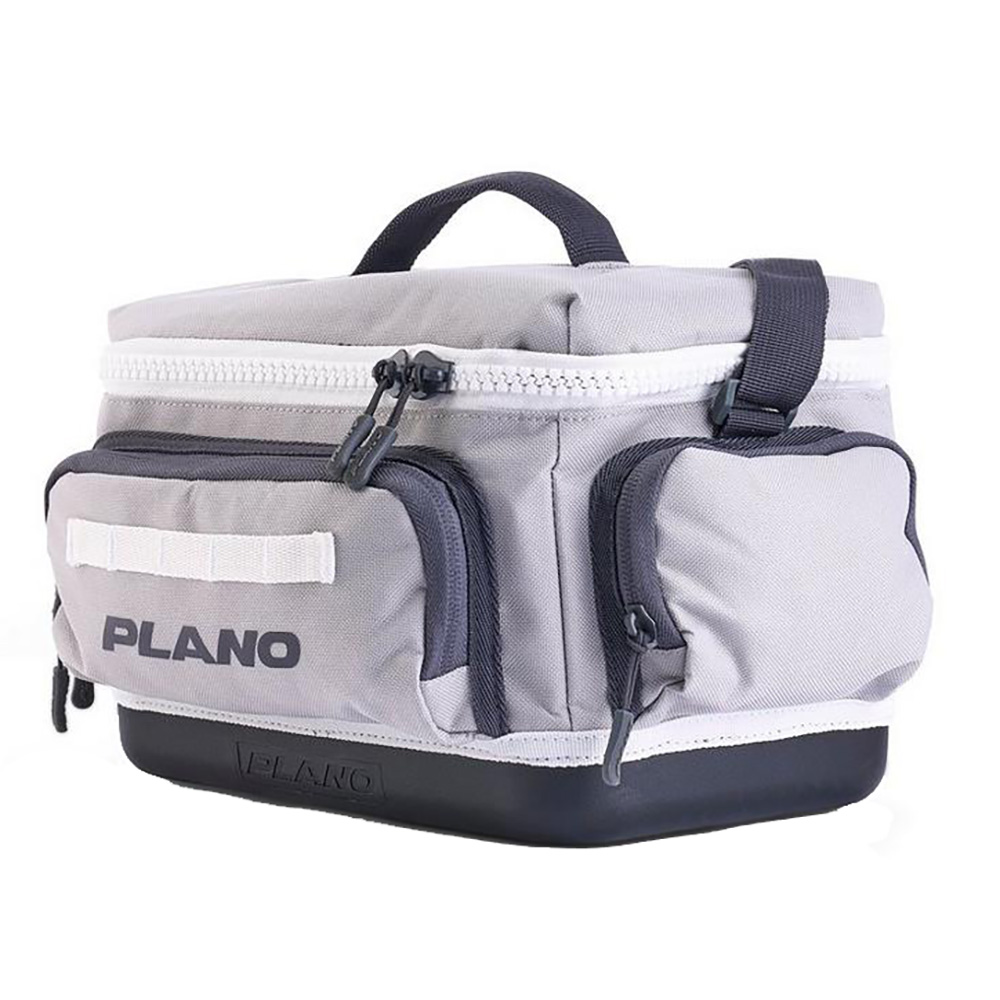 Gray and black Plano soft tackle bag with pockets.