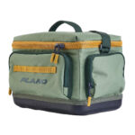 Green Plano tackle bag with yellow zippers.