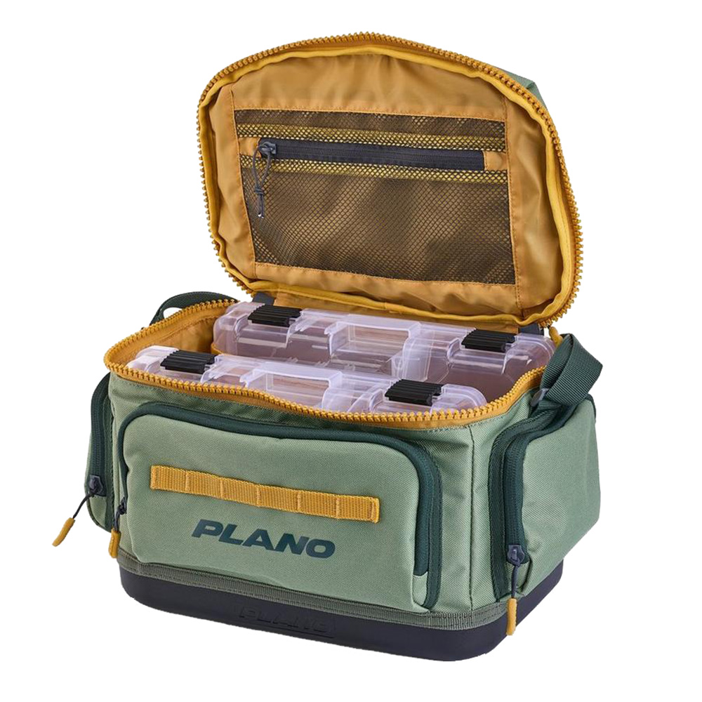 Green Plano tackle bag with storage compartments