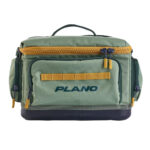 Green Plano tackle bag with multiple pockets.