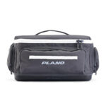 Gray Plano tackle bag with multiple pockets.