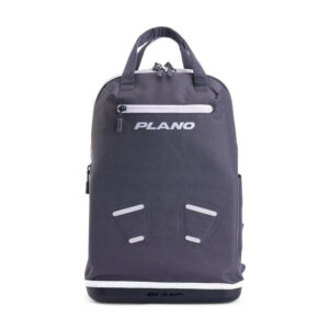 Gray Plano backpack with front zipper pocket