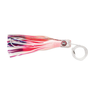 Colorful fishing lure with hook and line