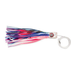 Colorful fishing lure with hook and line