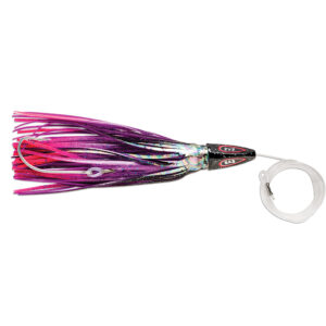 Colorful fishing lure with attached line