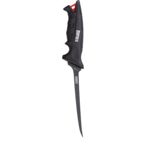 Black fillet knife with ergonomic handle