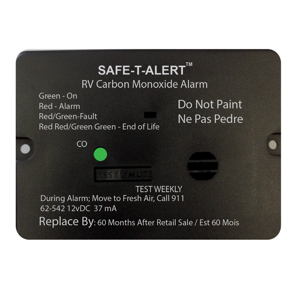 Safe-T-Alert RV carbon monoxide alarm instructions.