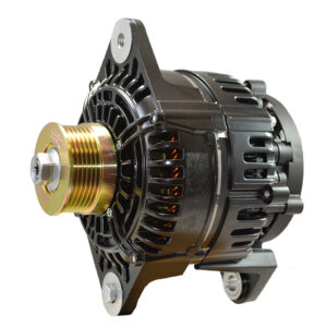 Close-up of car alternator component