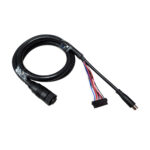 Multicolor computer connector cable on white background