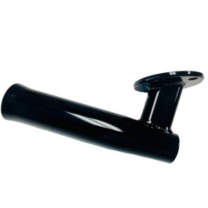 Black exhaust pipe with mounting flange.