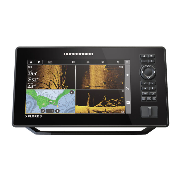 Humminbird Xplore 9 fish finder display.