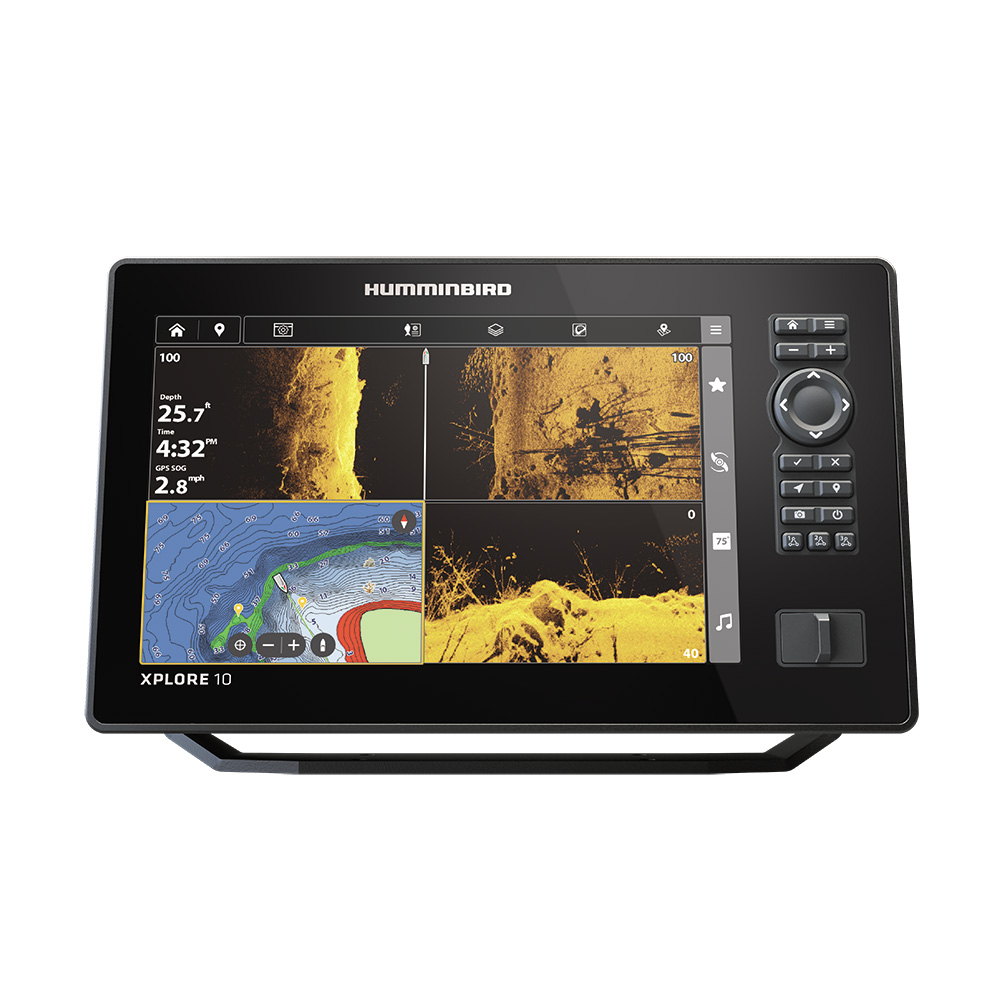 Fish finder display with sonar and maps