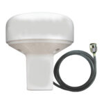 White GPS antenna with cable and connector