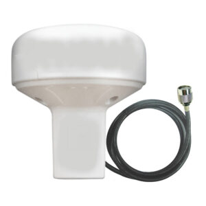White GPS antenna with cable and connector