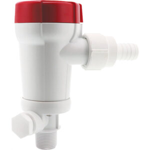 White and red plastic pipe connector