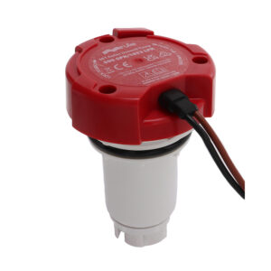 Red and white marine bilge pump