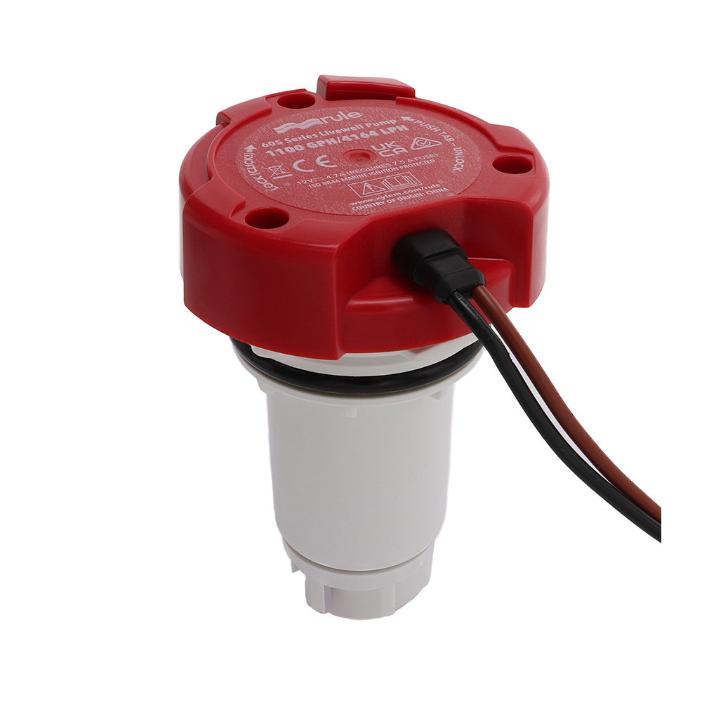 Red Rule bilge pump for marine applications.