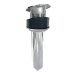 Metal drain plug with rubber gasket and thread