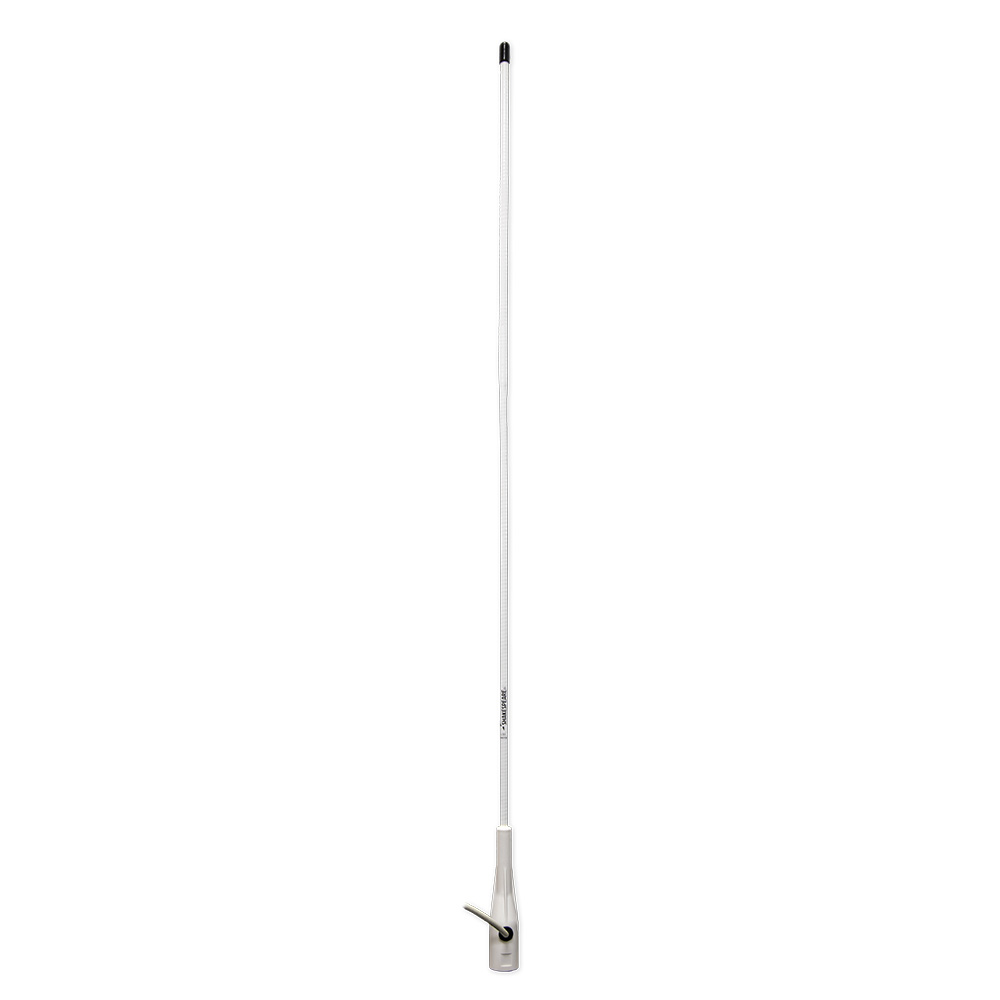 White marine VHF antenna with mount